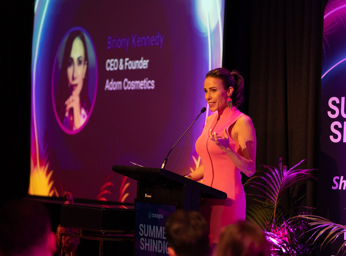 Briony Kennedy presenting to a business audience